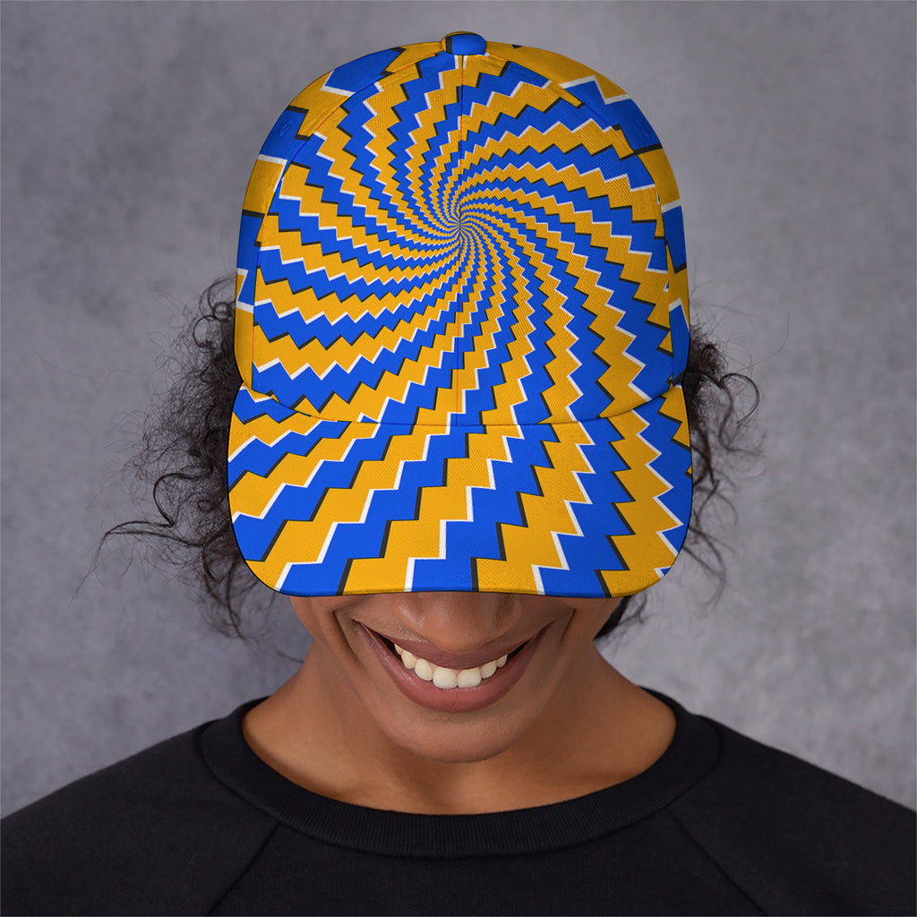 Yellow Spiral Moving Optical Illusion Baseball Cap