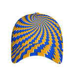 Yellow Spiral Moving Optical Illusion Baseball Cap