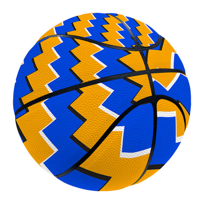 Yellow Spiral Moving Optical Illusion Basketball