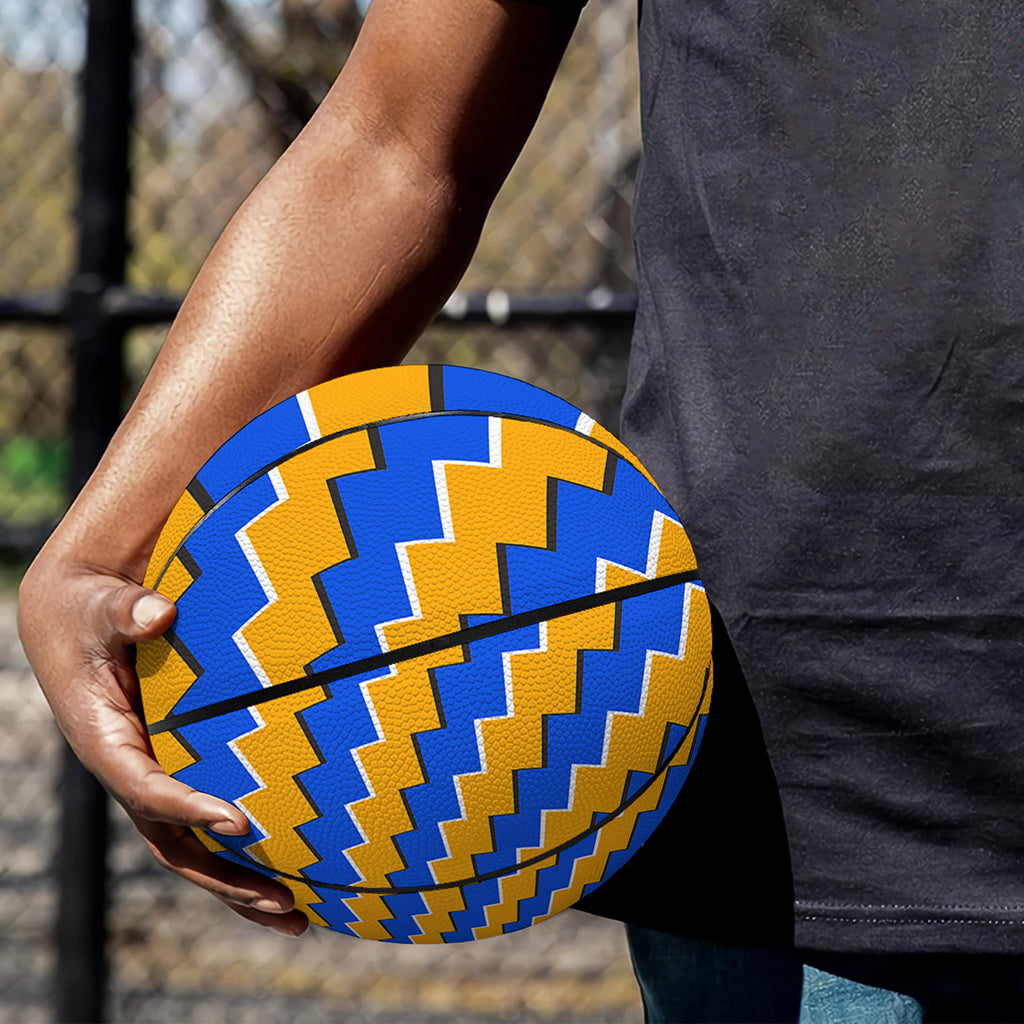 Yellow Spiral Moving Optical Illusion Basketball