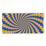 Yellow Spiral Moving Optical Illusion Beach Towel