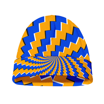Yellow Spiral Moving Optical Illusion Beanie