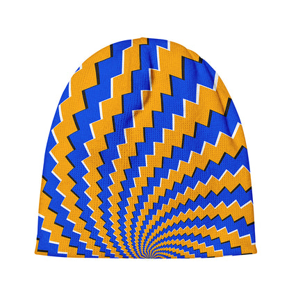 Yellow Spiral Moving Optical Illusion Beanie