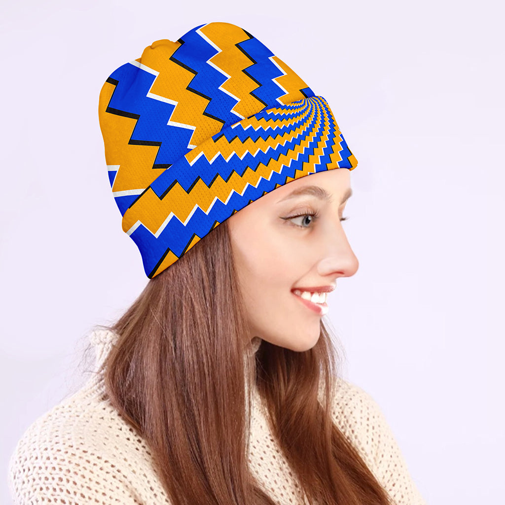 Yellow Spiral Moving Optical Illusion Beanie