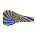 Yellow Spiral Moving Optical Illusion Bicycle Seat Cover