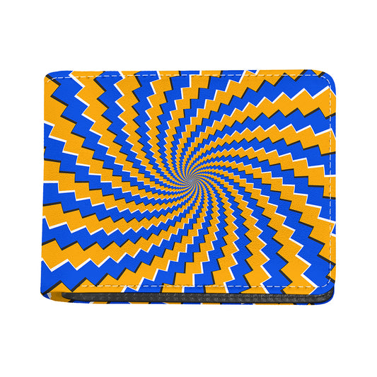 Yellow Spiral Moving Optical Illusion Bifold Wallet