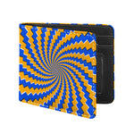 Yellow Spiral Moving Optical Illusion Bifold Wallet