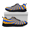 Yellow Spiral Moving Optical Illusion Black Running Shoes