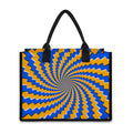 Yellow Spiral Moving Optical Illusion Canvas Tote Bag