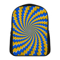 Yellow Spiral Moving Optical Illusion Casual Backpack