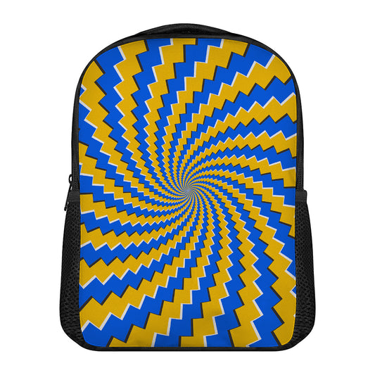 Yellow Spiral Moving Optical Illusion Casual Backpack