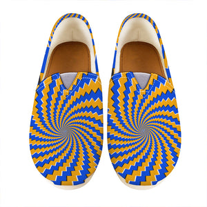 Yellow Spiral Moving Optical Illusion Casual Shoes