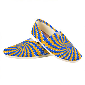 Yellow Spiral Moving Optical Illusion Casual Shoes