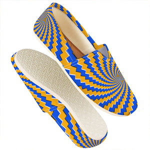 Yellow Spiral Moving Optical Illusion Casual Shoes