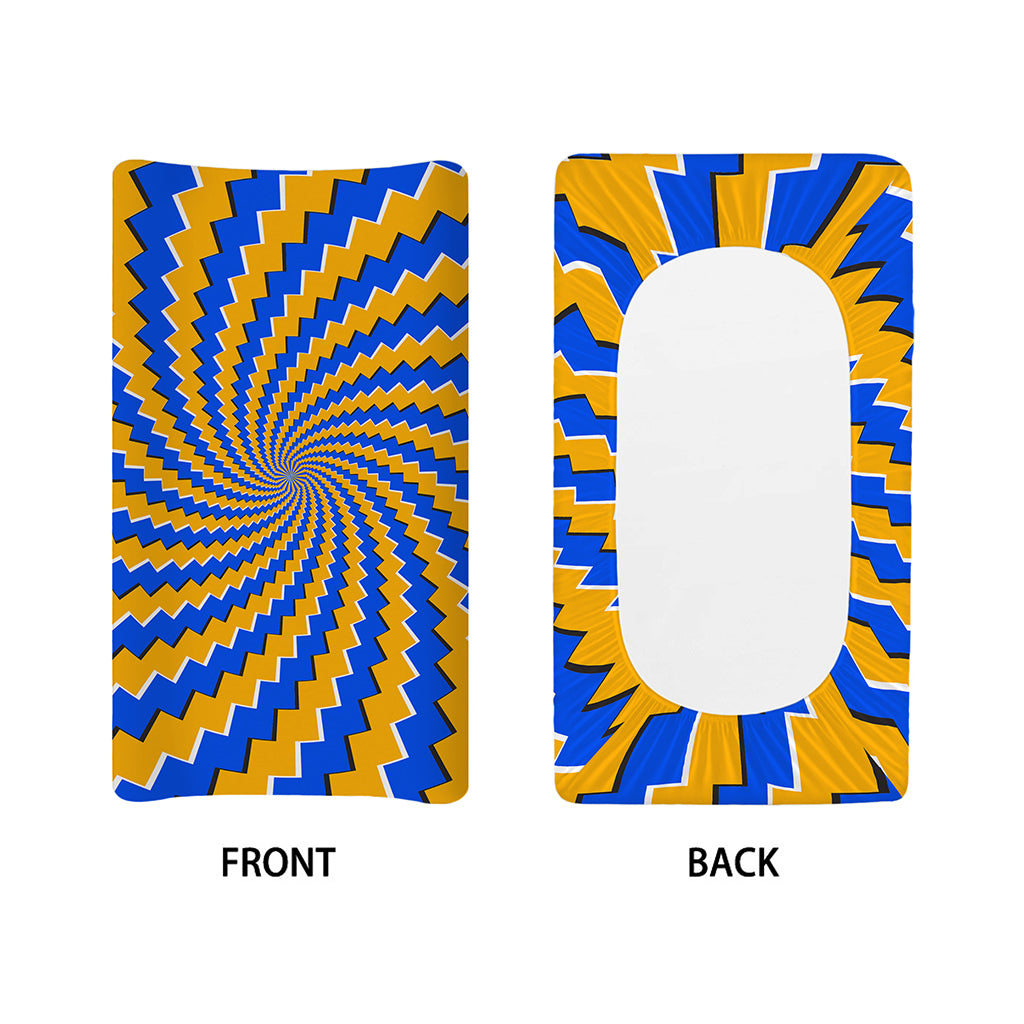 Yellow Spiral Moving Optical Illusion Changing Pad Cover