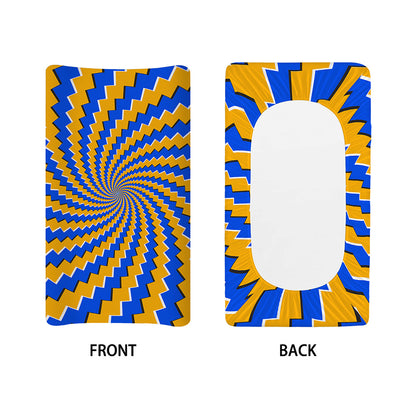Yellow Spiral Moving Optical Illusion Changing Pad Cover