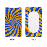 Yellow Spiral Moving Optical Illusion Changing Pad Cover