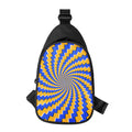 Yellow Spiral Moving Optical Illusion Sling Bag