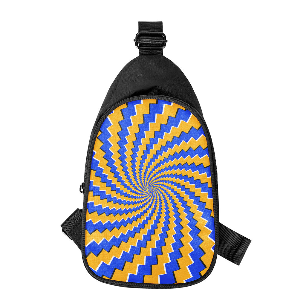Yellow Spiral Moving Optical Illusion Chest Bag