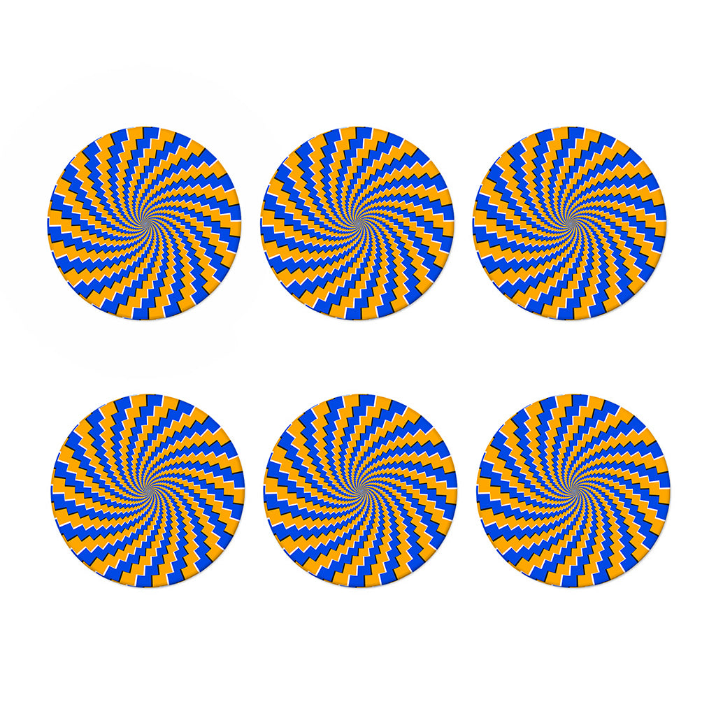 Yellow Spiral Moving Optical Illusion Coaster Set