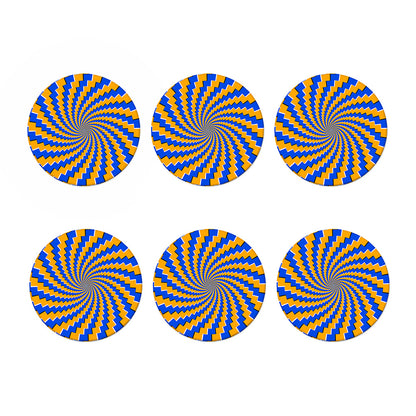 Yellow Spiral Moving Optical Illusion Coaster Set