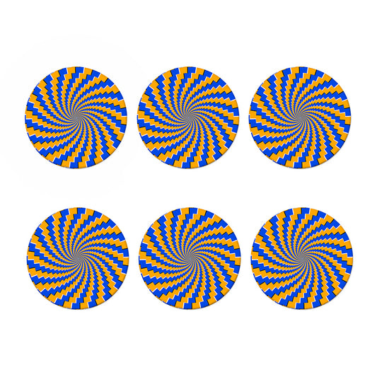 Yellow Spiral Moving Optical Illusion Coaster Set