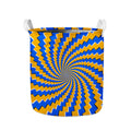 Yellow Spiral Moving Optical Illusion Collapsible Laundry Basket
