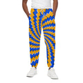 Yellow Spiral Moving Optical Illusion Cotton Sweatpants