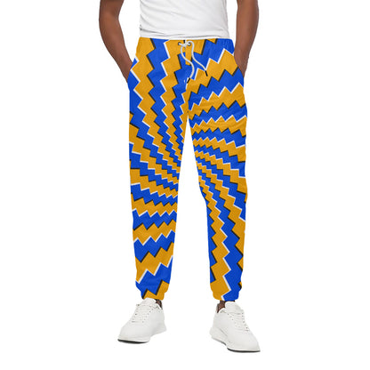 Yellow Spiral Moving Optical Illusion Cotton Pants