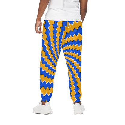 Yellow Spiral Moving Optical Illusion Cotton Pants