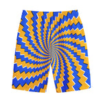 Yellow Spiral Moving Optical Illusion Cotton Shorts