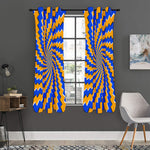 Yellow Spiral Moving Optical Illusion Curtain