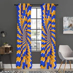 Yellow Spiral Moving Optical Illusion Curtain