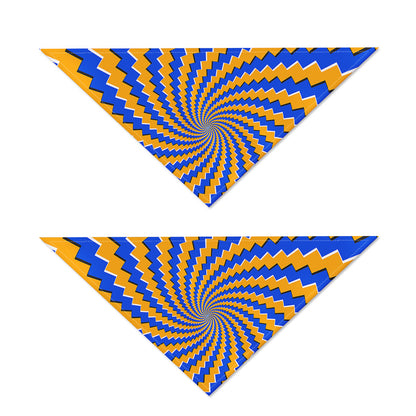 Yellow Spiral Moving Optical Illusion Dog Bandana
