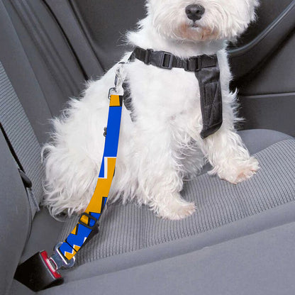 Yellow Spiral Moving Optical Illusion Dog Seat Belt