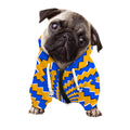 Yellow Spiral Moving Optical Illusion Dog Zip Up Hoodie