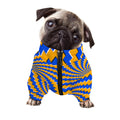 Yellow Spiral Moving Optical Illusion Dog Zip Up Jacket