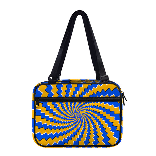 Yellow Spiral Moving Optical Illusion Double Strap Bible Bag