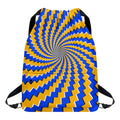 Yellow Spiral Moving Optical Illusion Drawstring Backpack