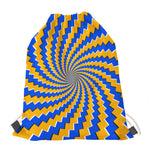Yellow Spiral Moving Optical Illusion Drawstring Bag