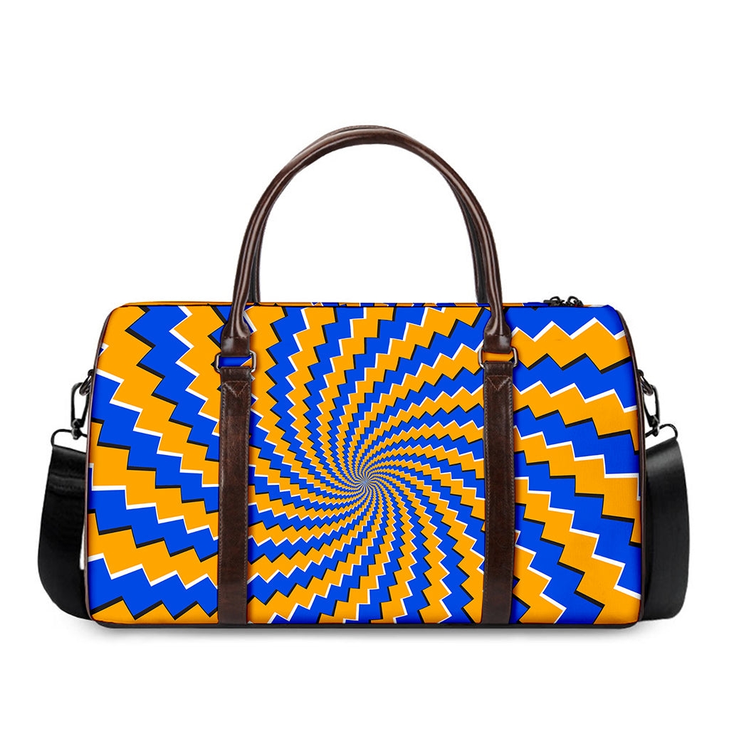 Yellow Spiral Moving Optical Illusion Duffle Bag