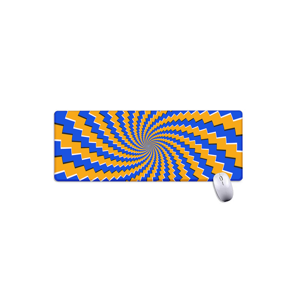 Yellow Spiral Moving Optical Illusion Extended Mouse Pad