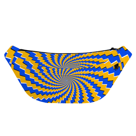 Yellow Spiral Moving Optical Illusion Fanny Pack