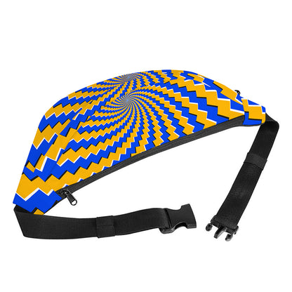 Yellow Spiral Moving Optical Illusion Fanny Pack