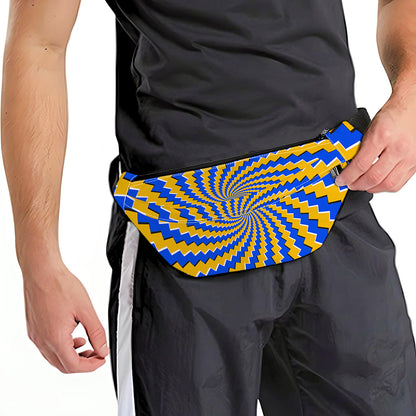 Yellow Spiral Moving Optical Illusion Fanny Pack