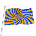 Yellow Spiral Moving Optical Illusion Flag