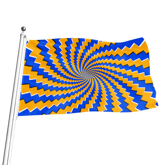 Yellow Spiral Moving Optical Illusion Flag