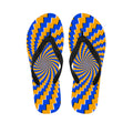 Yellow Spiral Moving Optical Illusion Flip Flops