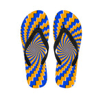 Yellow Spiral Moving Optical Illusion Flip Flops