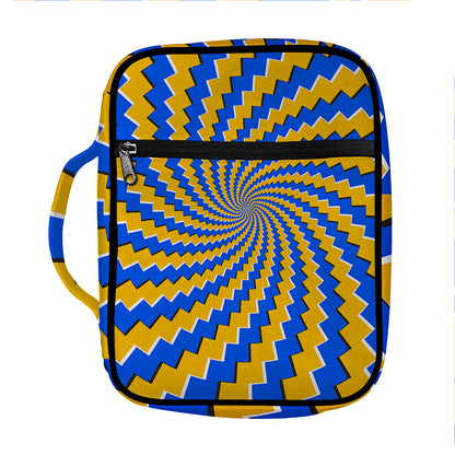 Yellow Spiral Moving Optical Illusion Front Pocket Bible Bag